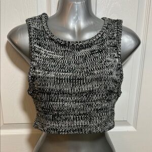 For Love And Lemons Black and White Knit Crop Top Medium